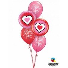 Bukiet 791 â€žI Love Youâ€ Hearts Qualatex #78545-2 57055-3
